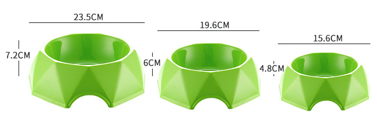 Pet Feeder Bowl Diamond Shaped Plastic Dog Food Bowl