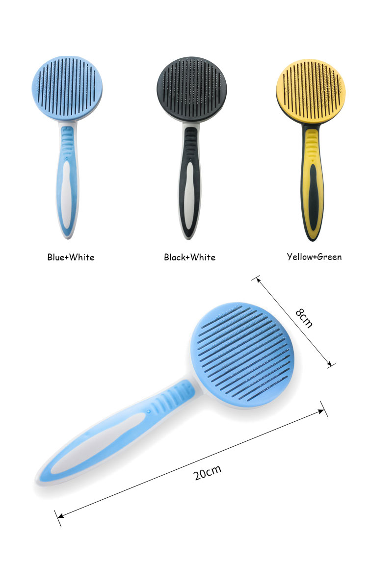 Pet Grooming Comb Custom Design Self Cleaning Dog Massage Brush , Cat Hair Removal Comb