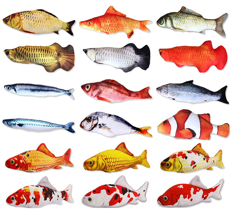 ROADREIGN - Simulation Plush Catnip Fish Shaped Toys for Cat Playing Training Tool Cat Chew Toys Pet Toys 1