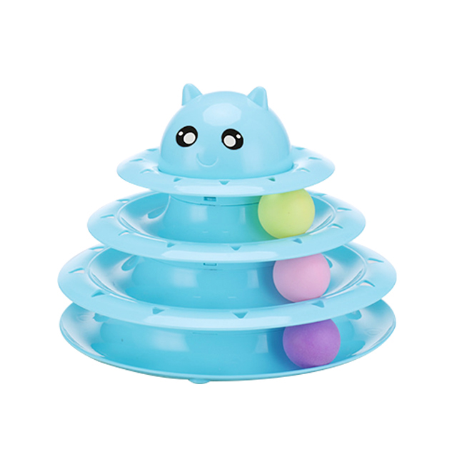 ROADREIGN - Pet Plastic 3 Level Towers Tracks Roller Cat Toy Happy Turntable All Products 1