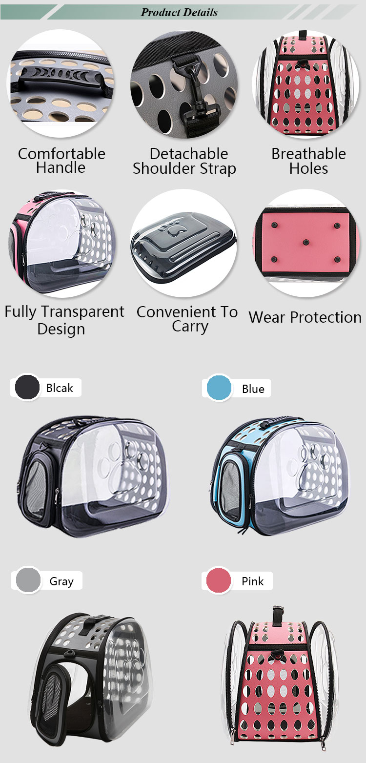 ROADREIGN - Wholesale Pet Travel Small Dog Carrier Foldable Transparent Plastic Bag Pet Carriers 10