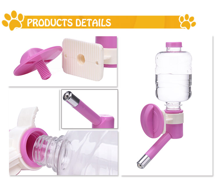 No Drip Pet Water Bottle Wire Cage Hanging Dispenser Waterer For Small Animals