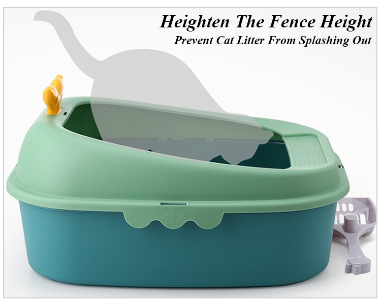 ROADREIGN - Plastic Cat Toilet Box Semi Enclosed Pet Indoor Toilet Pet Toilets 3