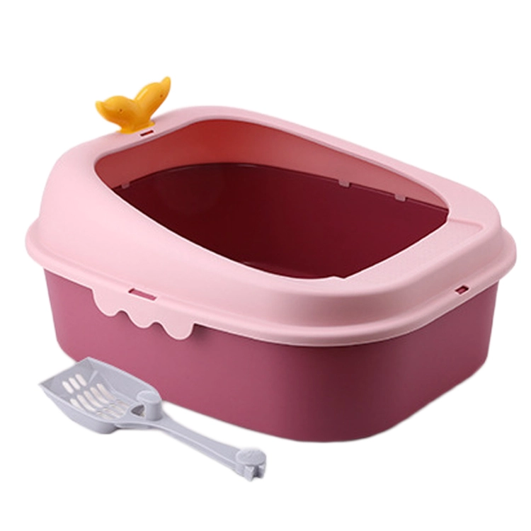 ROADREIGN - Plastic Cat Toilet Box Semi Enclosed Pet Indoor Toilet Pet Toilets 1