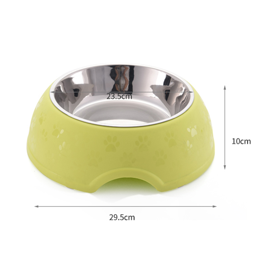 ROADREIGN - Stainless Steel Dog Bowl Non-Slip Plastic Mat Design Pet Feeder Bowl Pet Bowls 6