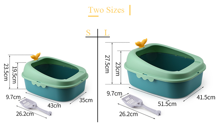 Plastic Cat Toilet Box Semi Enclosed Pet Indoor Toilet