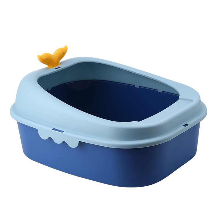 ROADREIGN - Plastic Cat Toilet Box Semi Enclosed Pet Indoor Toilet Pet Toilets 7