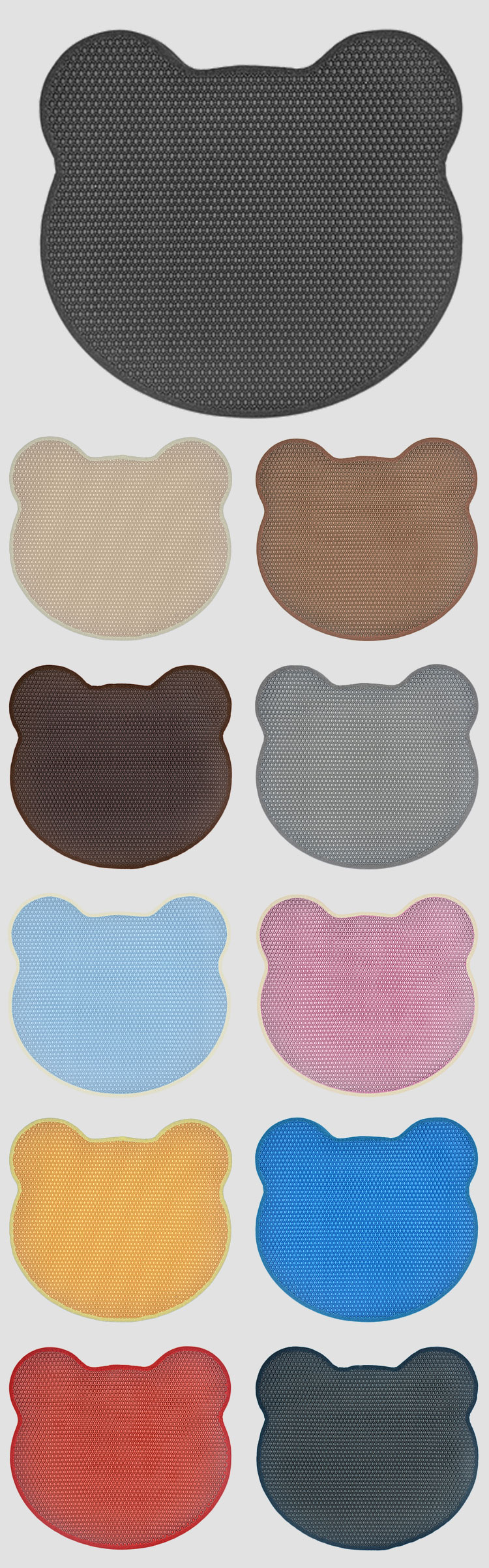 EVA Cat Litter Mat Wholesale Head Of Bear Shape Waterproof Cat Litter Pad  Mat