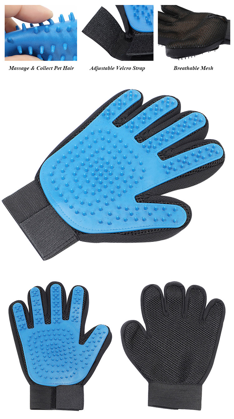 ROADREIGN - Amazon Hot Selling Pet Hair Removal Mitts,Wholesale Dog Grooming Glove Pet Grooming Gloves 10