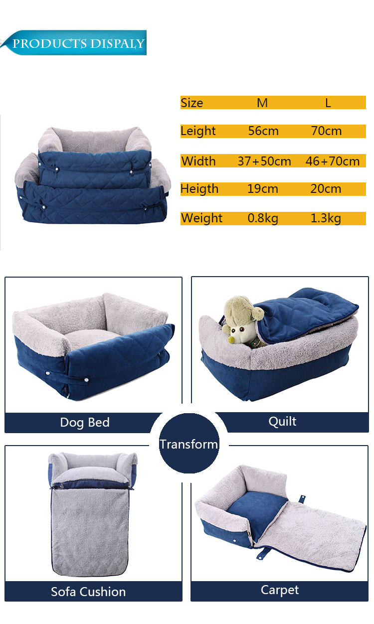 Foldable Luxury Pet Bed Dog  Cotton Sofa Bed