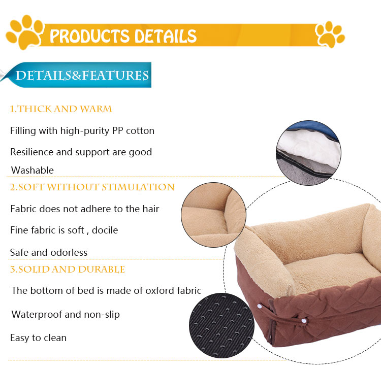 Foldable Luxury Pet Bed Dog  Cotton Sofa Bed