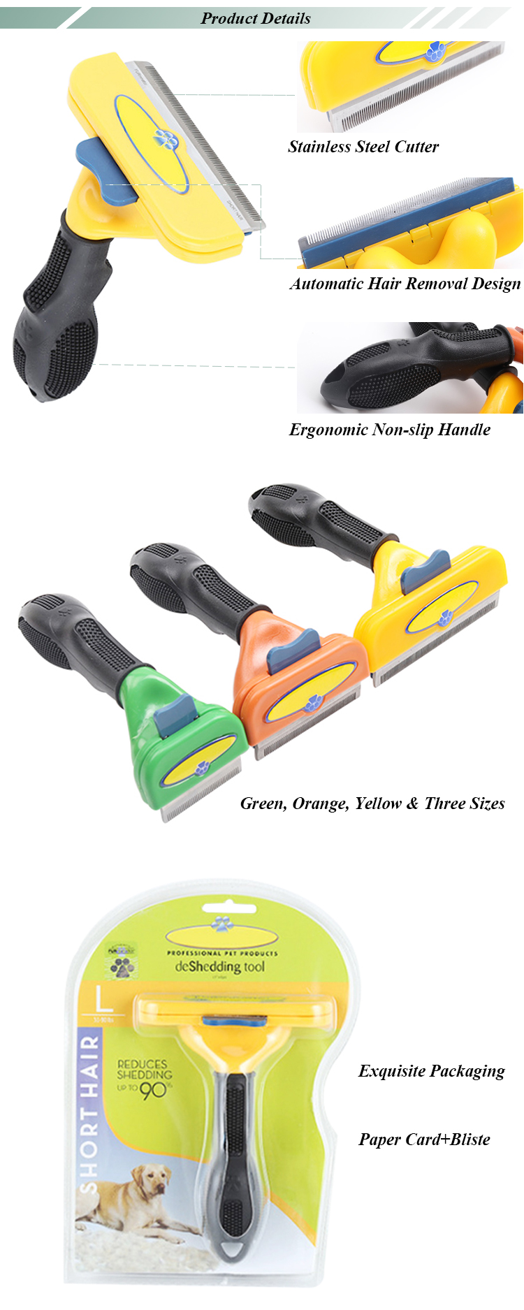 Wholesale Plastic Cat Shedding Brushes For Pet Grooming