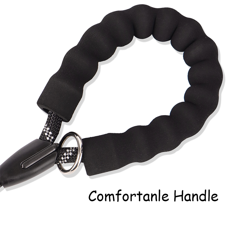 Waterproof Nylon Dog Leash with Comfortable Padded Handle and Highly Reflective Threads for Pet Dogs