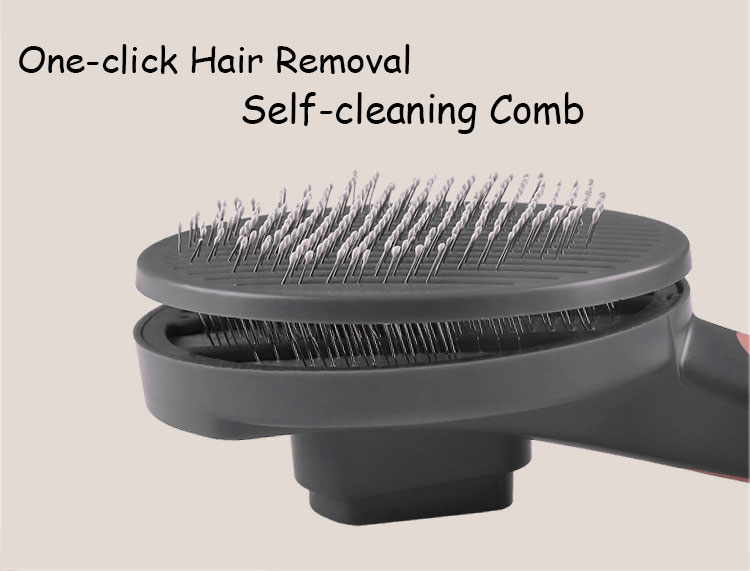 Washable Cat Hair Removal Comb Custom Self Cleaning Pet Dog Massage Comb