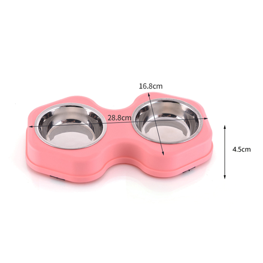 ROADREIGN -Mess-Free Double Pet Bowl Set – No-Spill Silicone Mat with Two Removable Stainless Steel Bowls 5