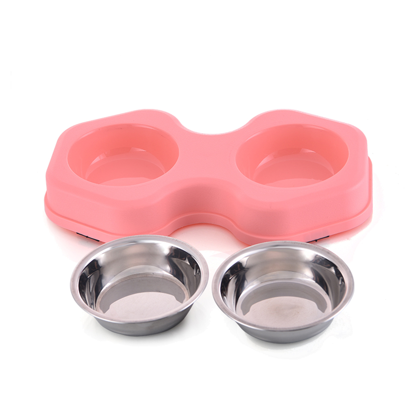 ROADREIGN -Mess-Free Double Pet Bowl Set – No-Spill Silicone Mat with Two Removable Stainless Steel Bowls 3