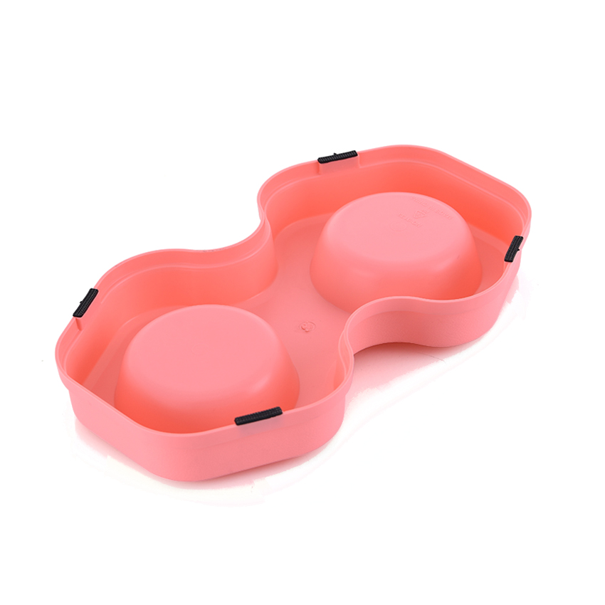 ROADREIGN -Mess-Free Double Pet Bowl Set – No-Spill Silicone Mat with Two Removable Stainless Steel Bowls 4