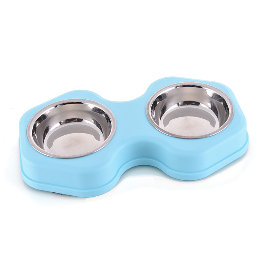 ROADREIGN -Mess-Free Double Pet Bowl Set – No-Spill Silicone Mat with Two Removable Stainless Steel Bowls 7