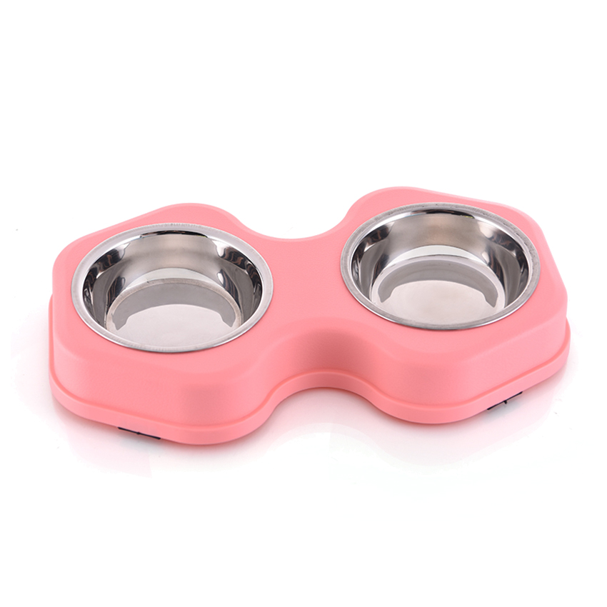 ROADREIGN -Mess-Free Double Pet Bowl Set – No-Spill Silicone Mat with Two Removable Stainless Steel Bowls 2