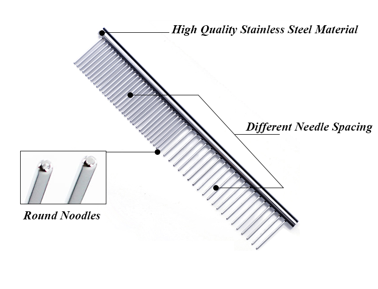 Hot Selling Colorful Dog Durable Stainless Steel Pet Grooming Comb