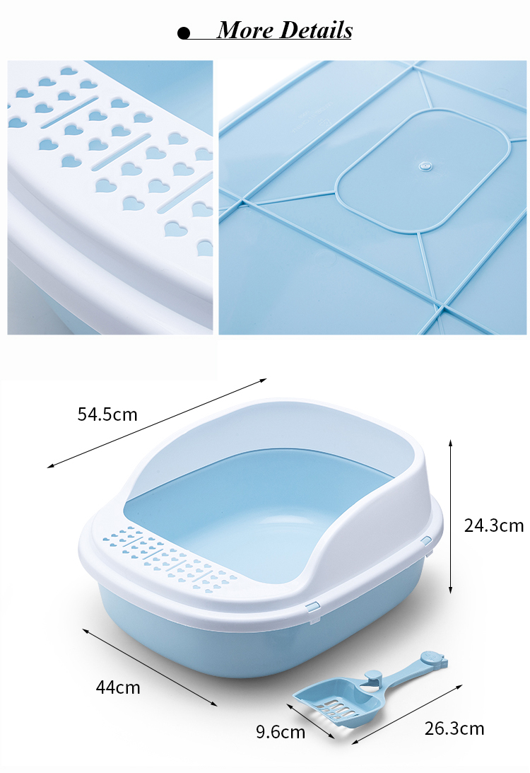 Factory Wholesale Cat Toilet Large Space Plastic Cat Litter Box