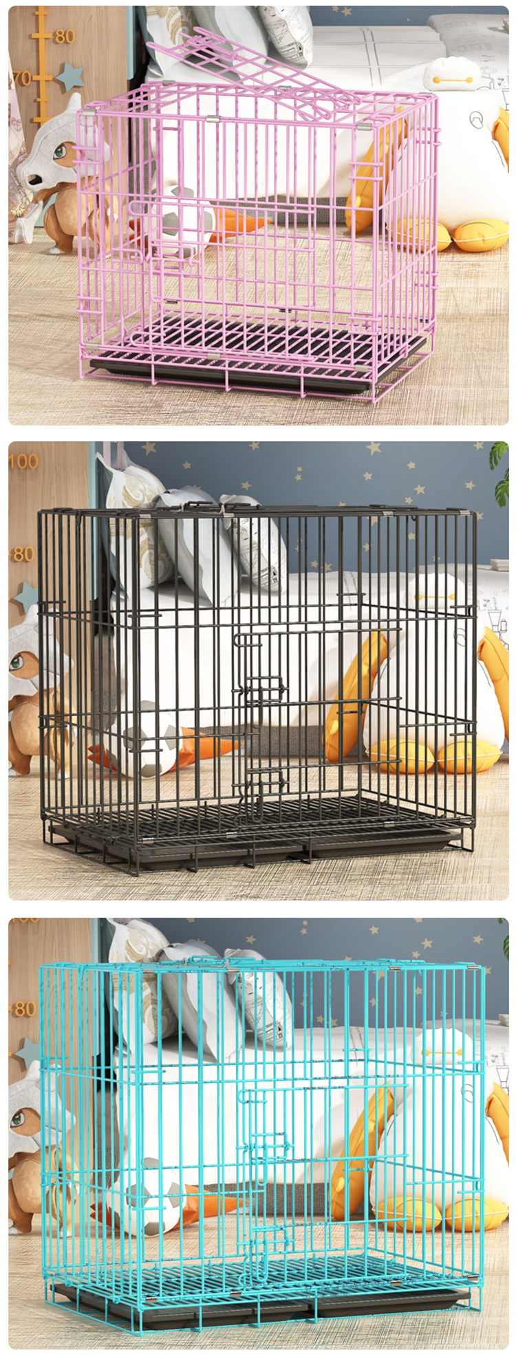 Strong Folding Metal Kennel Mesh Pet Dog Cage