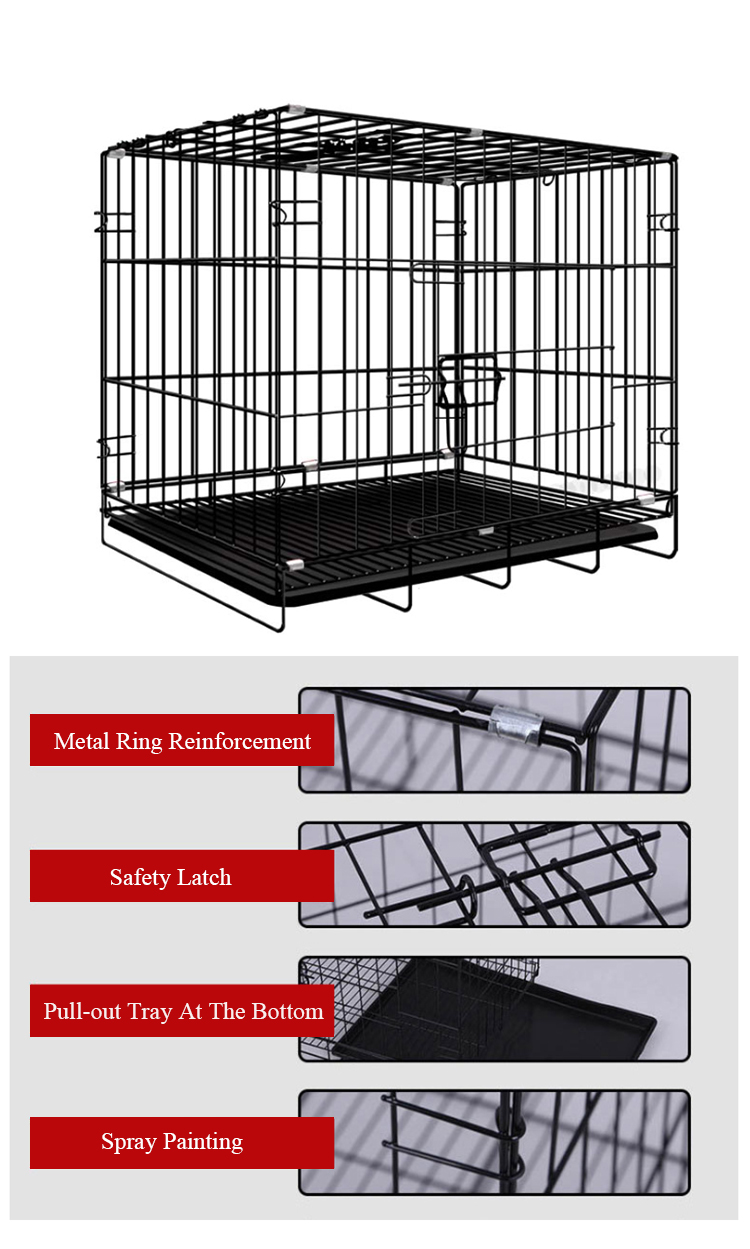 Strong Folding Metal Kennel Mesh Pet Dog Cage