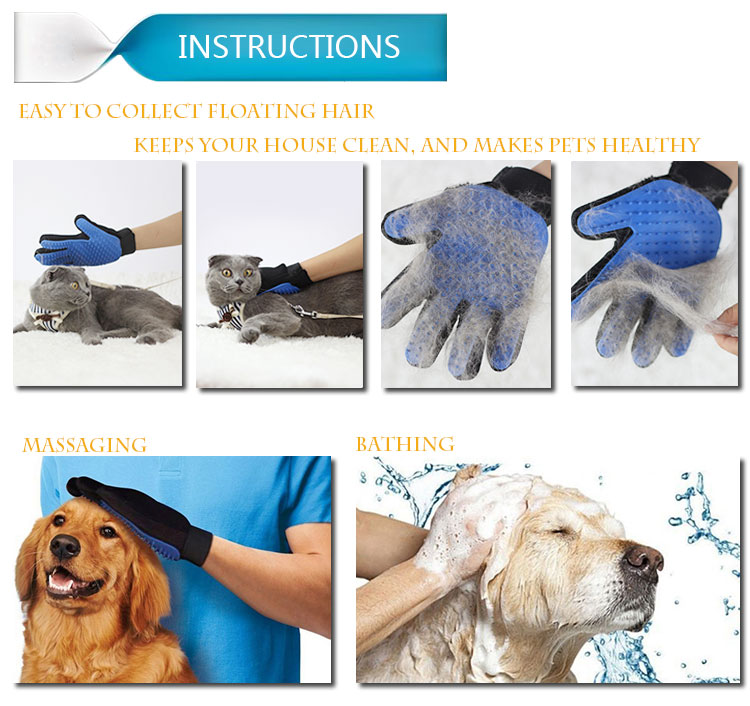 Rubber Pet Bathing Brush Dog Grooming Glove