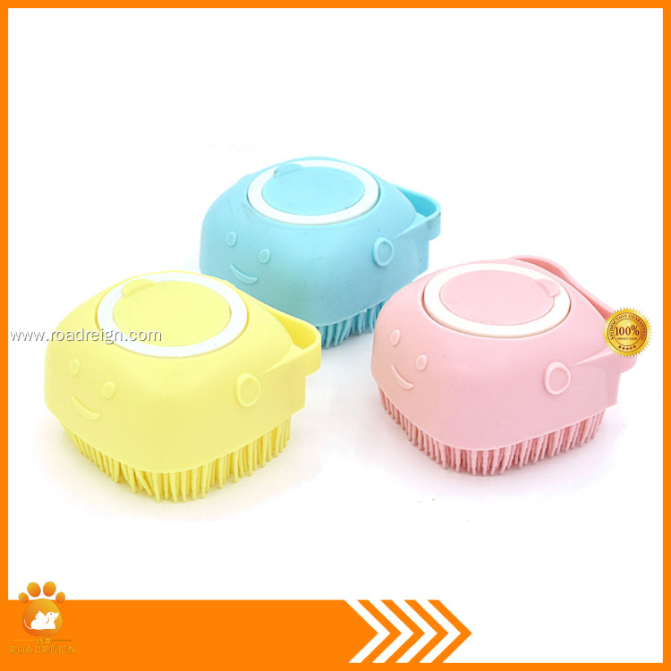 Brosse de bain souple en silicone pour animaux avec distributeur de shampoing - Peigne de toilettage pour chien 1