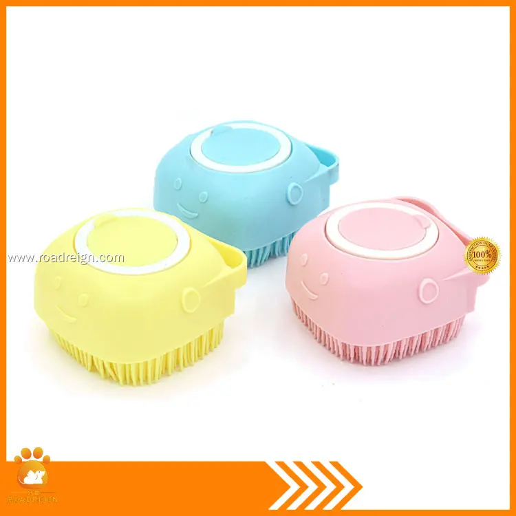 Soft Silicone Pet Bath Brush with Shampoo Dispenser - Dog Grooming Comb 1