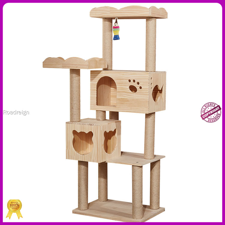 Klimtoren voor katten - Krasbestendige sisalpaal met kattenhuisje 1