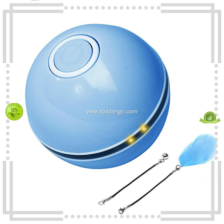 Jouet balle LED pour chat Roadreign avec plume et clochette 1