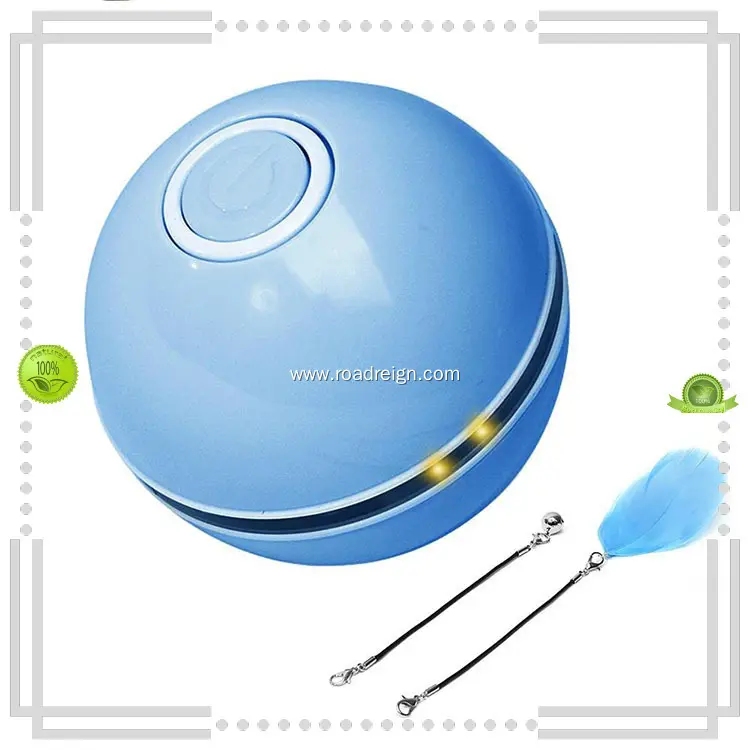 Roadreign Cat LED Ball Toy with Feather and Bell 1