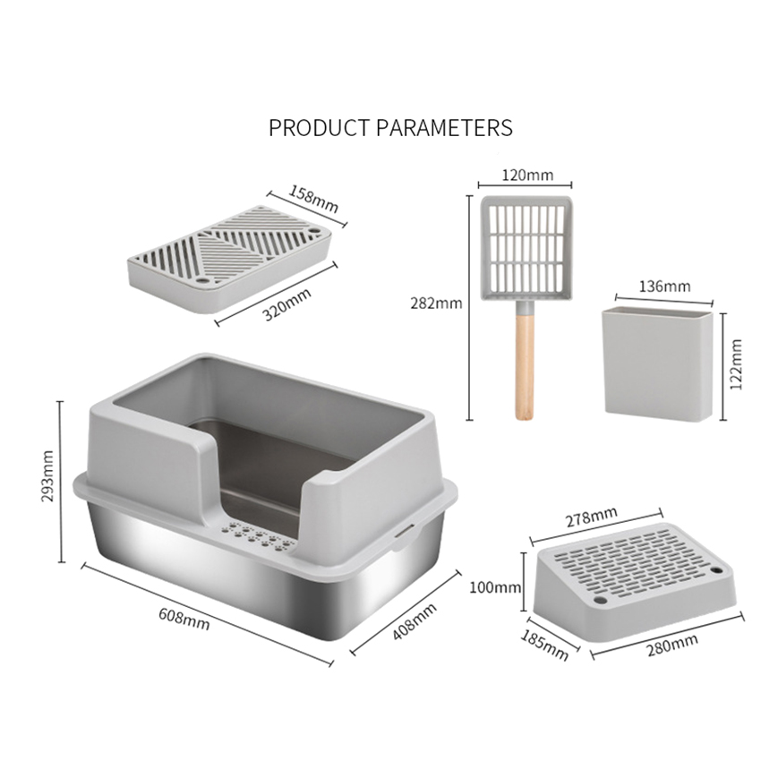 Customized Stainless Steel Cat Litter Box manufacturers From China | Roadreign LL-1593 5