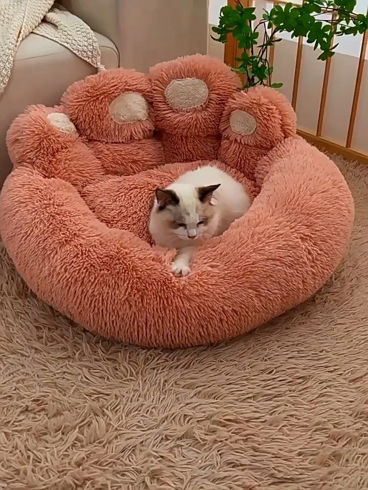 ROADREIGN - Pet Dog Bed All Seasons Paw Shape Warm Cozy and Comfy Pet Cushion for Puppy Large Dog Bed Design Dog Products All Seasons 1