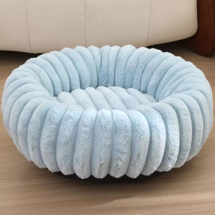 Roadreign CloudNest: Ultra-Soft Plush Round Pet Bed for Anxiety Relief & Deep Sleep 8