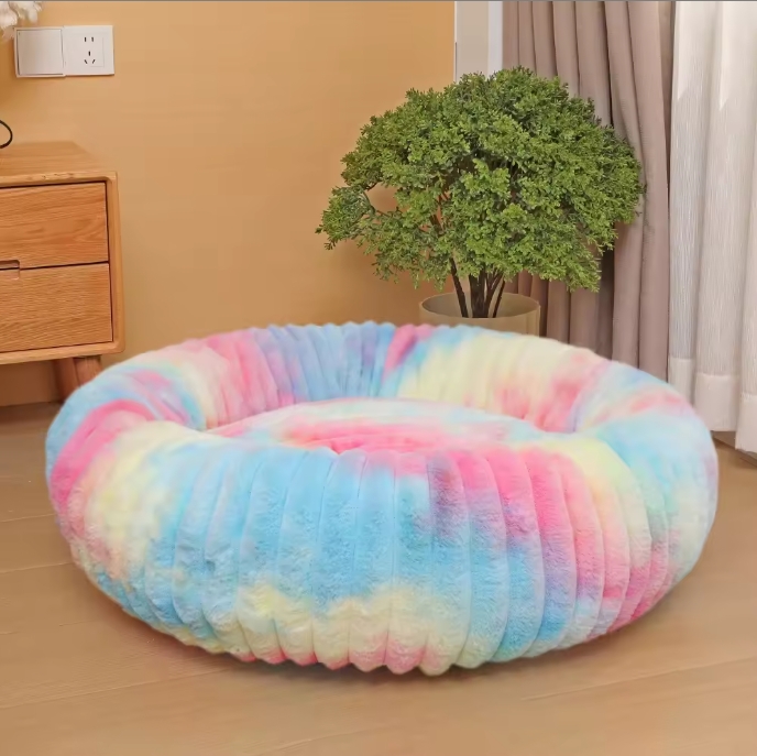Roadreign CloudNest: Ultra-Soft Plush Round Pet Bed for Anxiety Relief & Deep Sleep 10