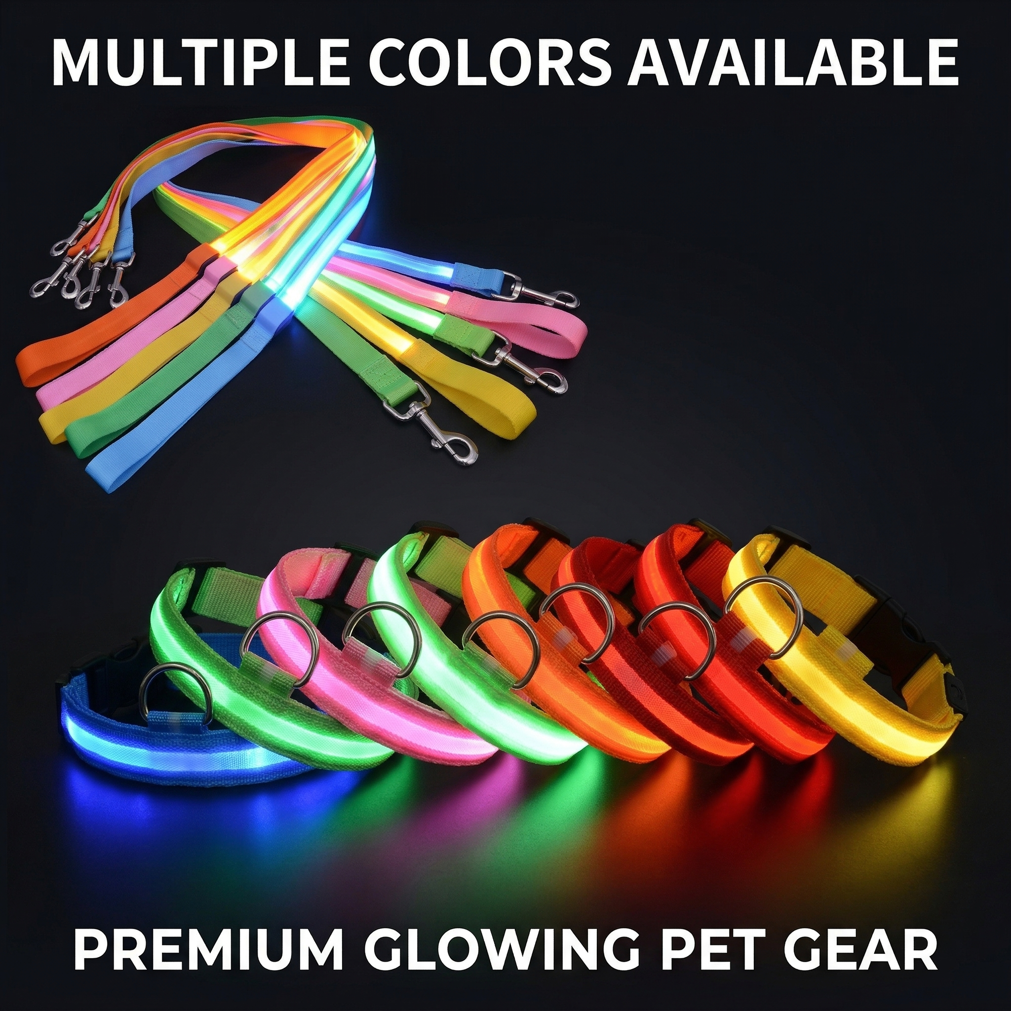 ROADREIGN - Collar LED Elite Glow para perros - Luz nocturna reflectante, impermeable y totalmente ajustable 2