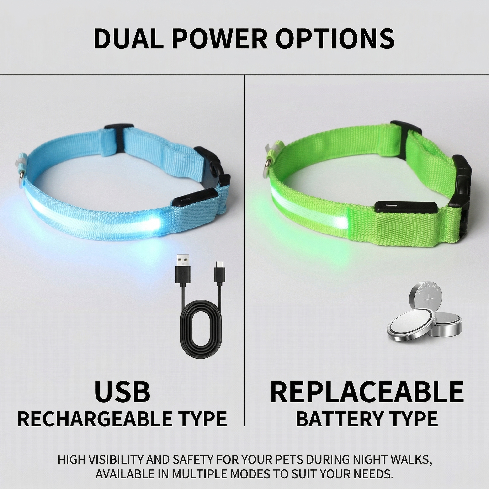 ROADREIGN - Collar LED Elite Glow para perros - Luz nocturna reflectante, impermeable y totalmente ajustable 6