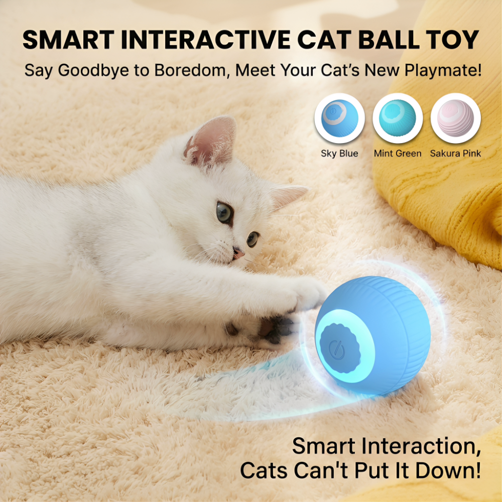 ROADREIGN - Pelota interactiva para perros con sistema de salto, juguete masticable eléctrico inteligente con gravedad que se auto-rodante 3