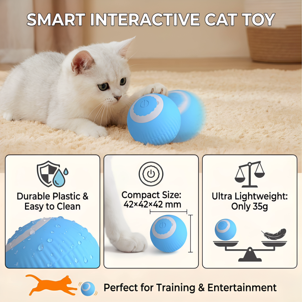 ROADREIGN - Pelota interactiva para perros con sistema de salto, juguete masticable eléctrico inteligente con gravedad que se auto-rodante 5