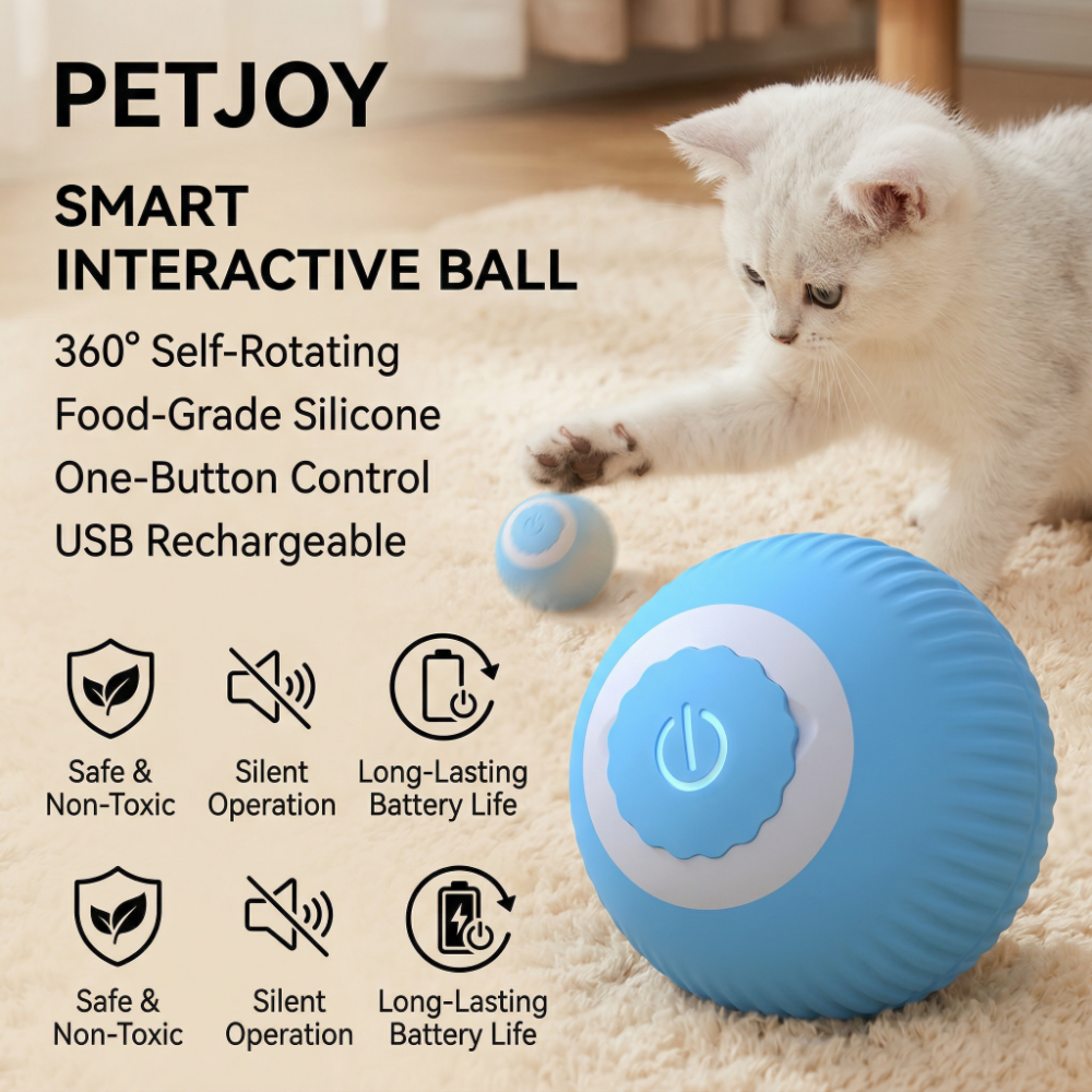 ROADREIGN - Pelota interactiva para perros con sistema de salto, juguete masticable eléctrico inteligente con gravedad que se auto-rodante 6