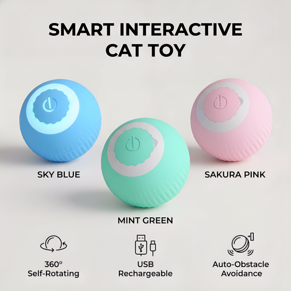 ROADREIGN - Pelota interactiva para perros con sistema de salto, juguete masticable eléctrico inteligente con gravedad que se auto-rodante 1