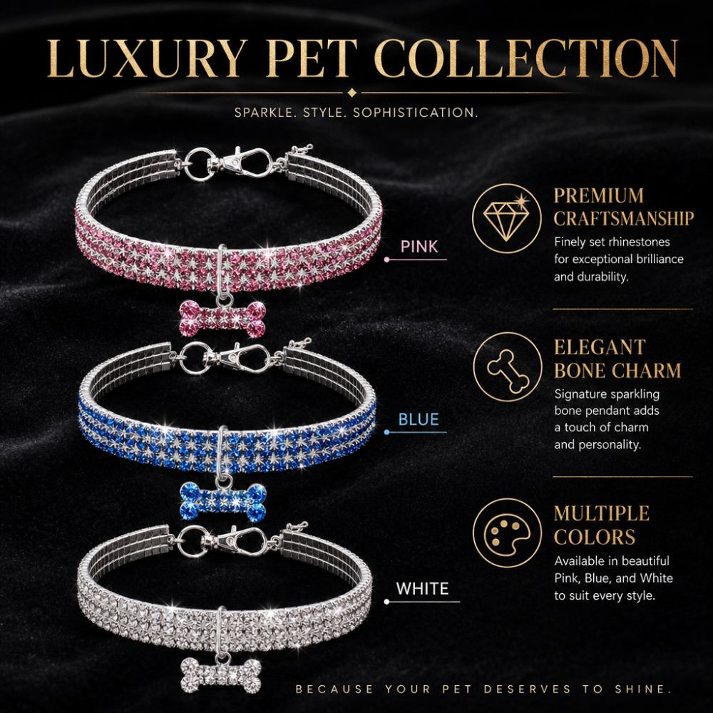 Fancy Sparkly Pet Collar for Small Dogs & Cats – Perfect Occasion Accessory for Parties & Weddings 3