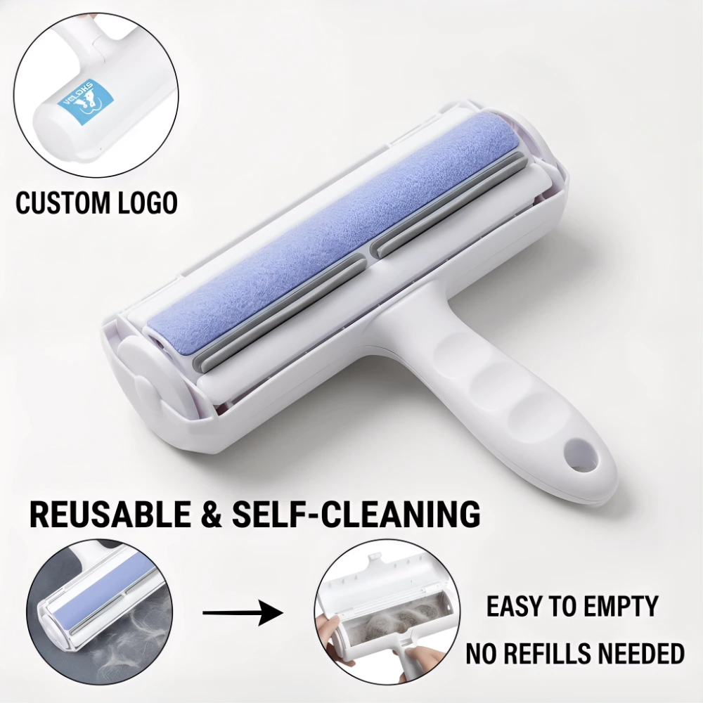 Roadreign - Rouleau anti-peluches personnalisé pour animaux de compagnie (chiens et chats) - Brosse autonettoyante - Fabricants de rouleaux anti-poils 1