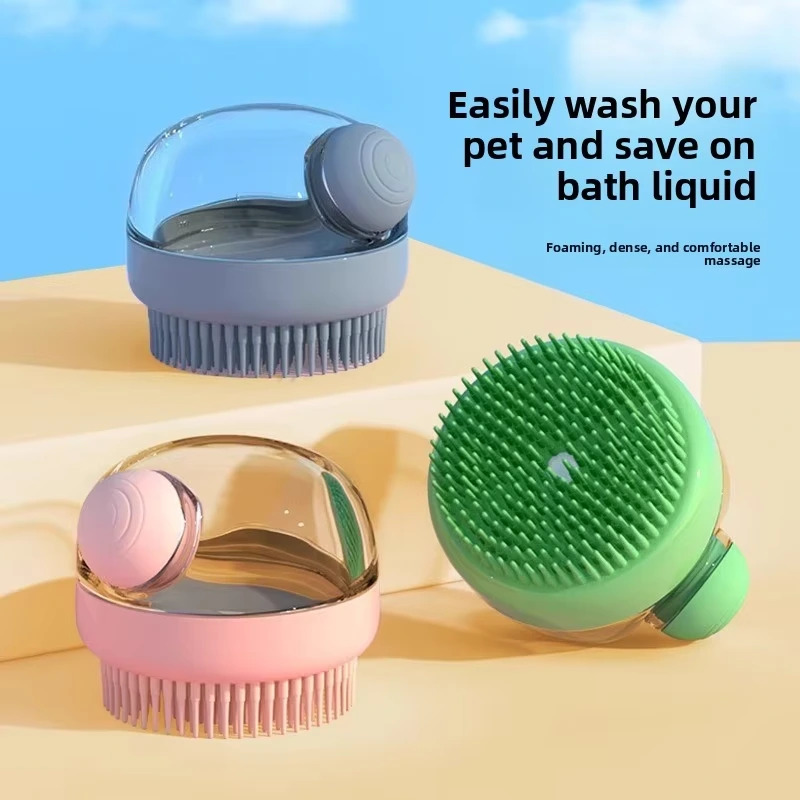 Cepillo para champú líquido Roadreign, peine de baño suave para masaje del cuero cabelludo para mascotas 1