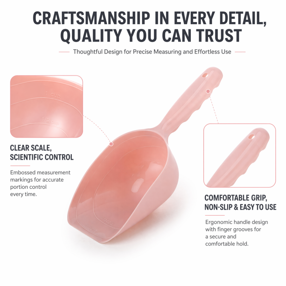 ROADREIGN - Ergonomic Pet Food Scoop – Precise Portion Control for Healthy Feeding 4