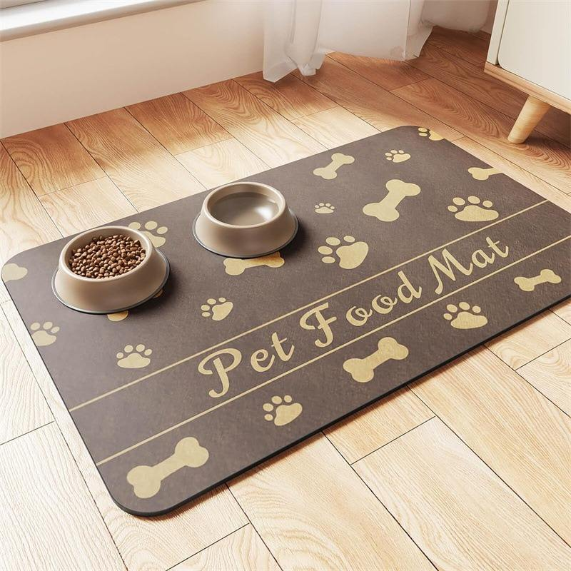 Tapis d'alimentation pour animaux de compagnie Roadreign en diatomite à séchage instantané – Tapis de table en pierre ultra-absorbant et sans dégâts 4