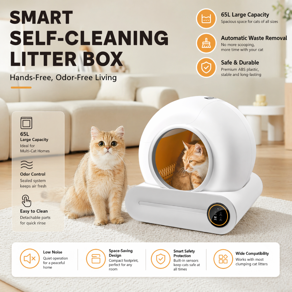 Roadreign Ultimate Handsfree Smart Kattenbak – Zelfreinigend, Geurblokkerend &amp; App-gestuurd voor een frisser huis 2