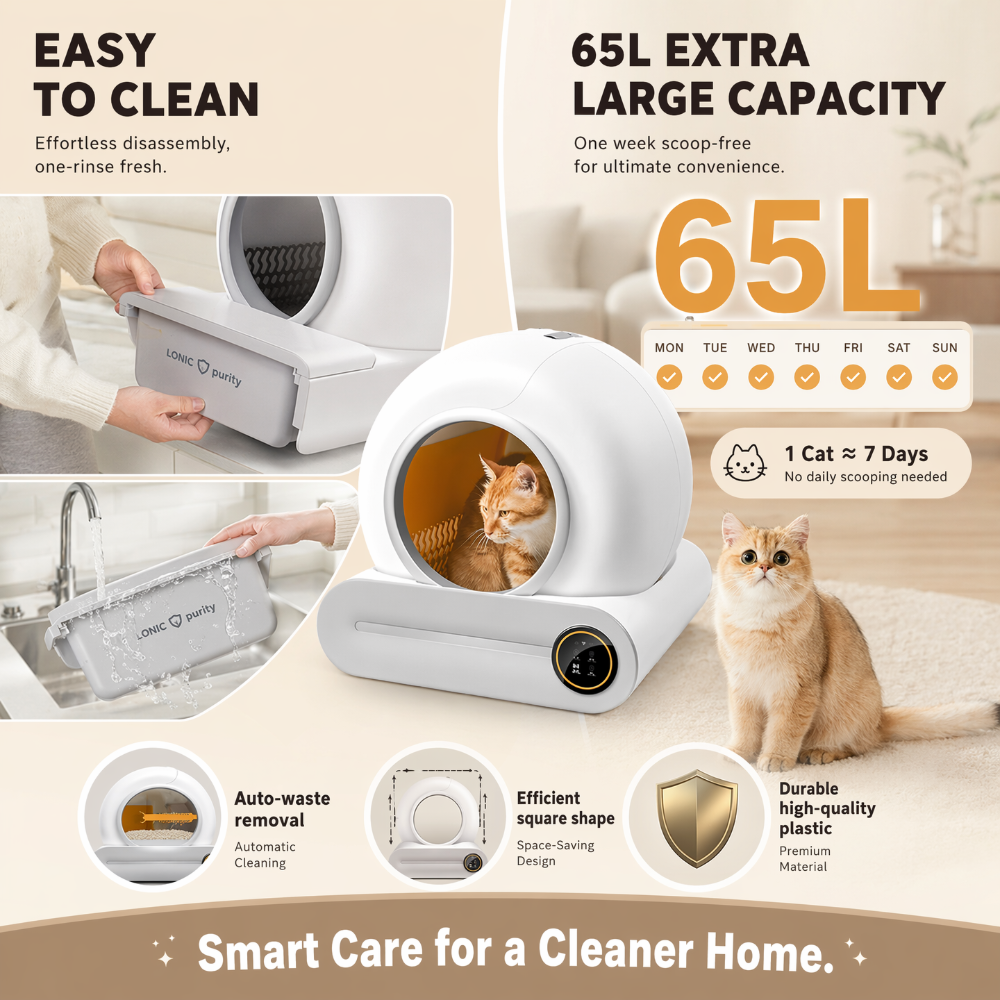 Roadreign Ultimate Handsfree Smart Kattenbak – Zelfreinigend, Geurblokkerend &amp; App-gestuurd voor een frisser huis 4